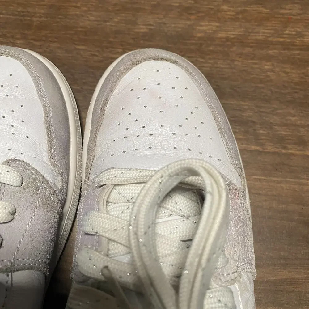 Kid's Air Jordan 1 Retro High White Metallic Silver Size 7Y 2008 (332148-101)